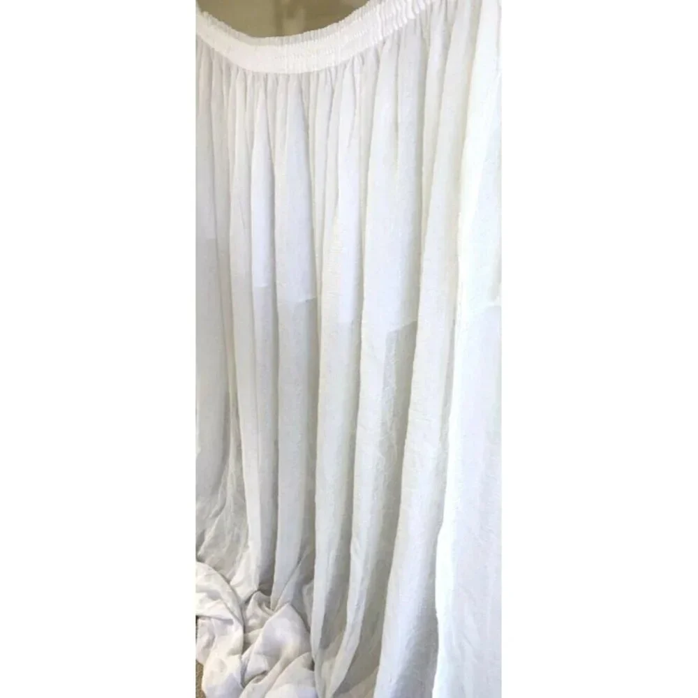 1 Rare Antique Tulle Handmade Curtain Victorian Vintage White Sheer Tussore Wide